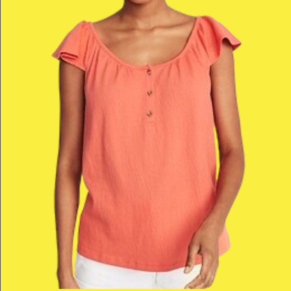 Old Navy Tops - Old Navy - Relaxed Flutter-Sleeve Textured Top